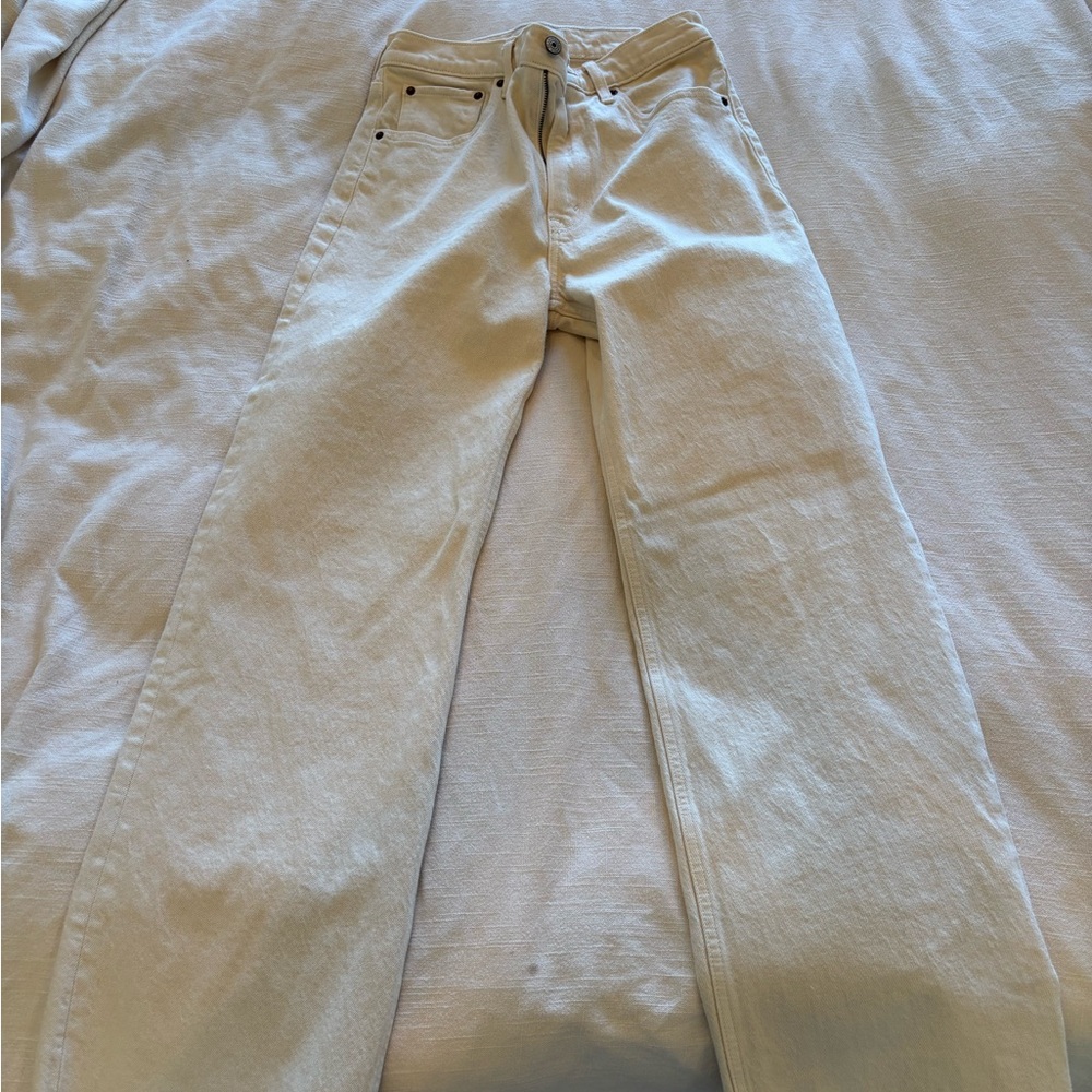 NEW Abercrombie & Fitch Off-White High-Rise Jeans